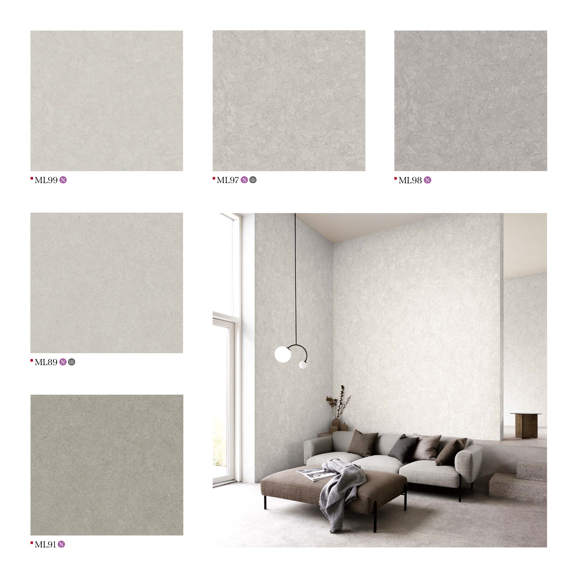 Modern Living Room with Textured Walls & Minimalist Furniture, showcasing Various Neutral Finishes