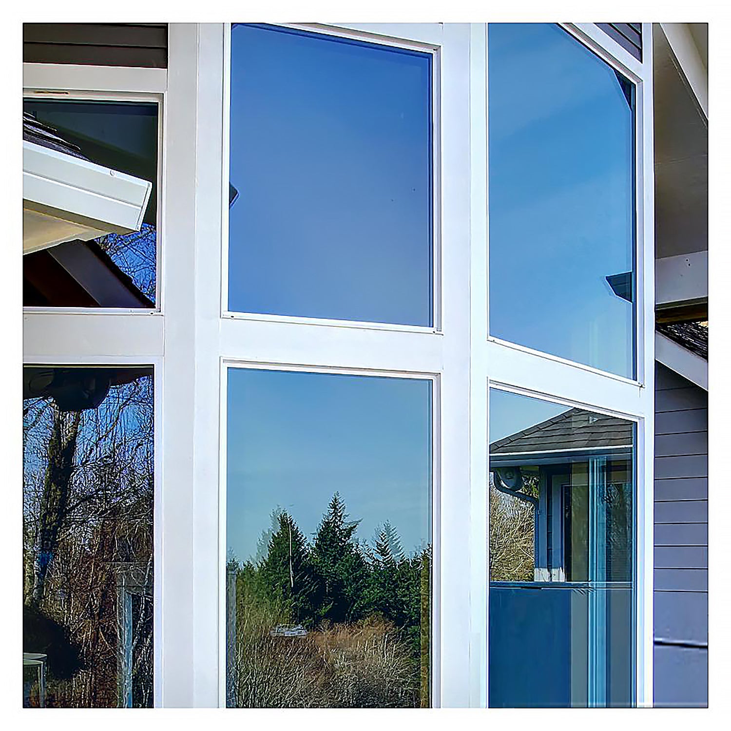 Mirrored Blue Tinted Window Film for Privacy & Heat Control - Films 001A