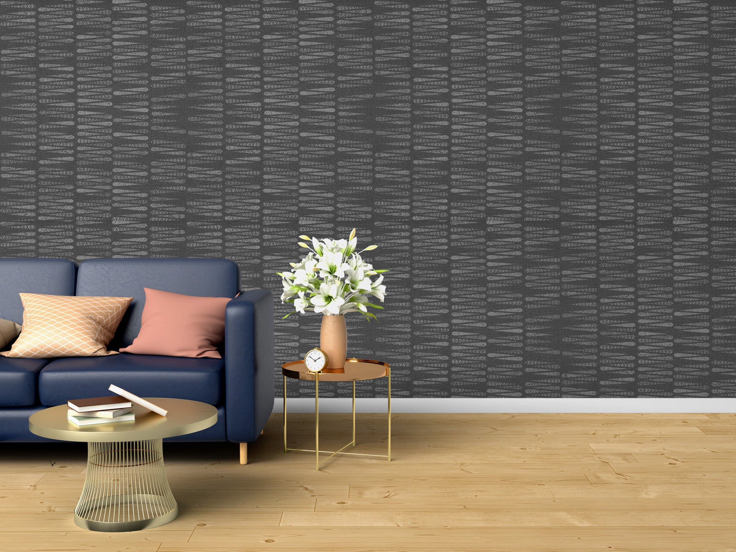 Modern Dark Grey Textured Wallpaper