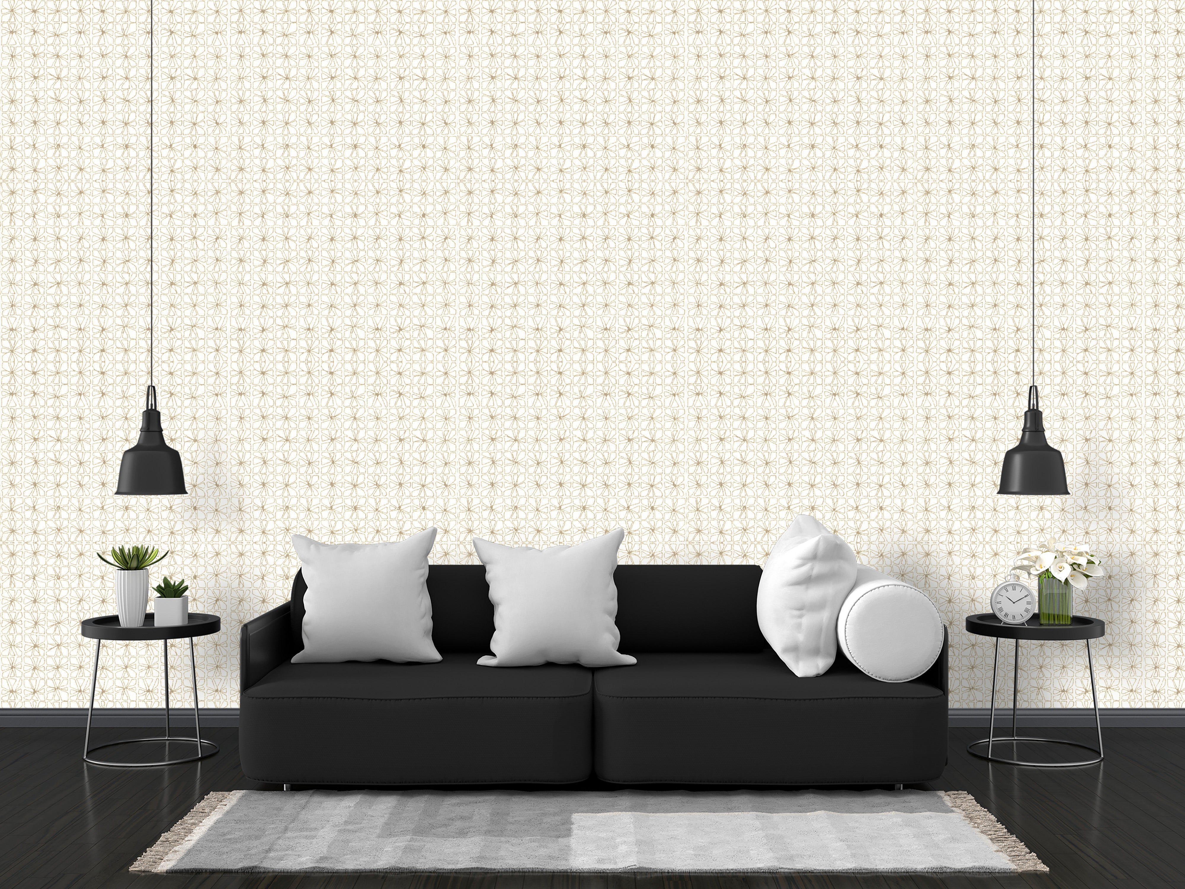Minimalist Gold Geometric Grid Wallpaper