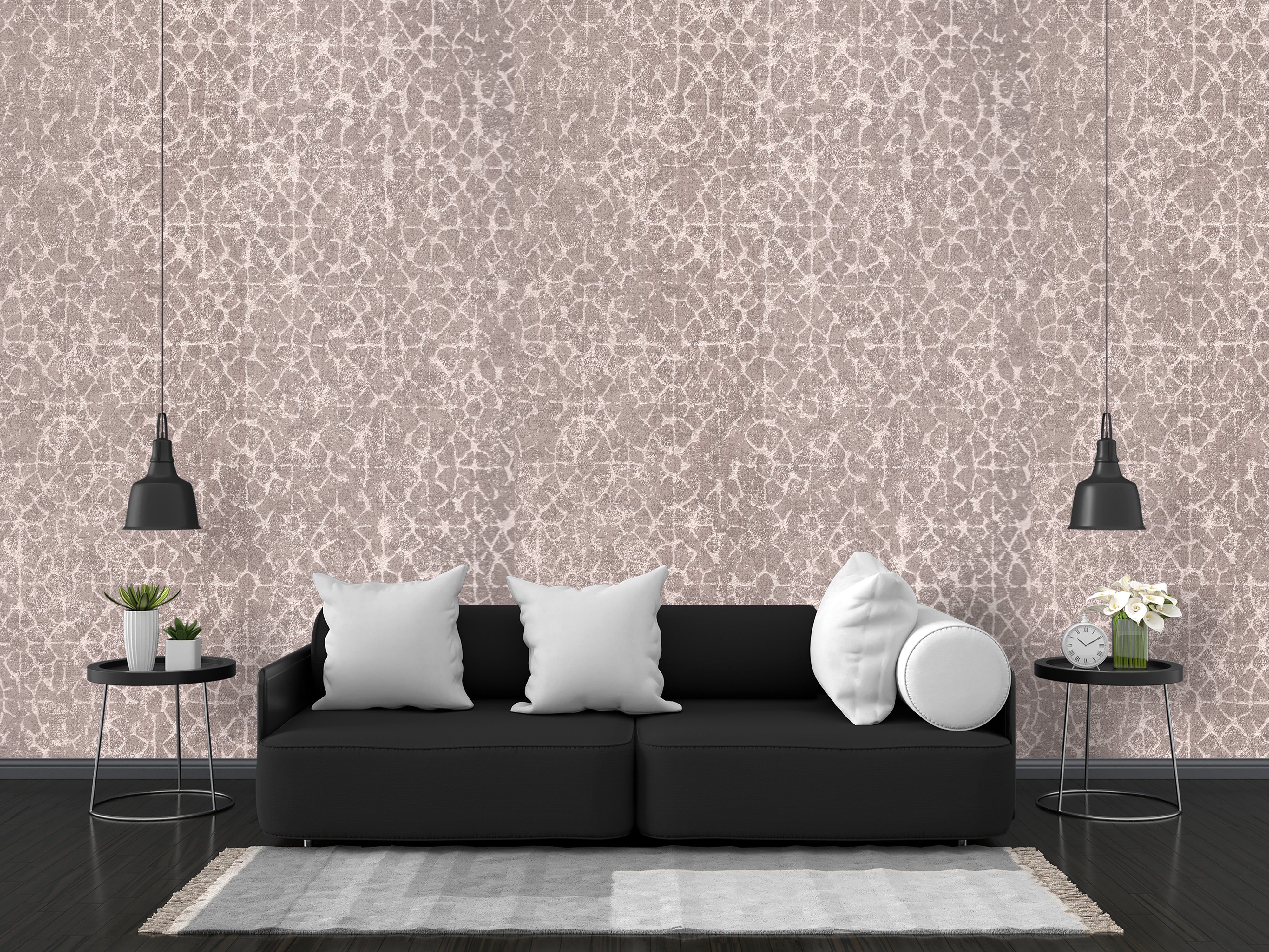 Blush Pink Abstract Cracked Pattern Wallpaper