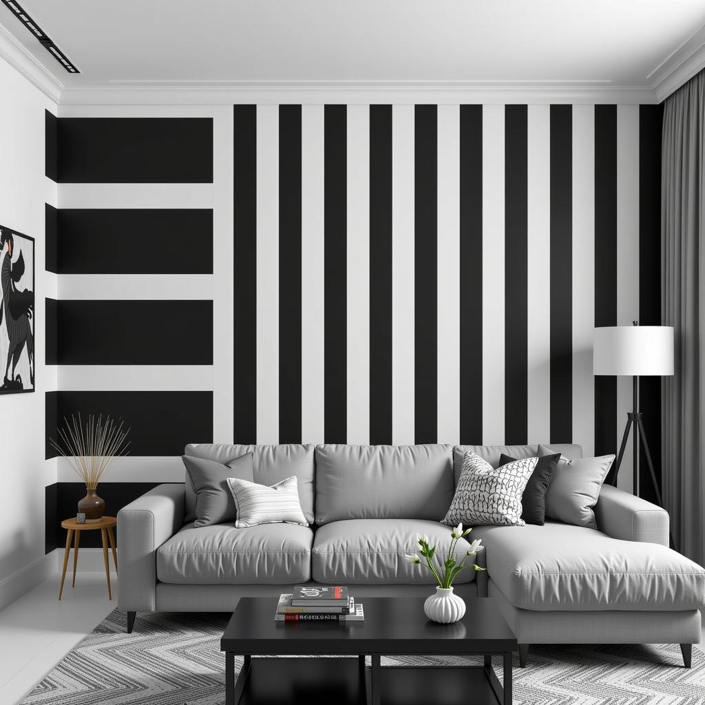 Zebra Stripes Black and White Stripes Classic Wallpaper